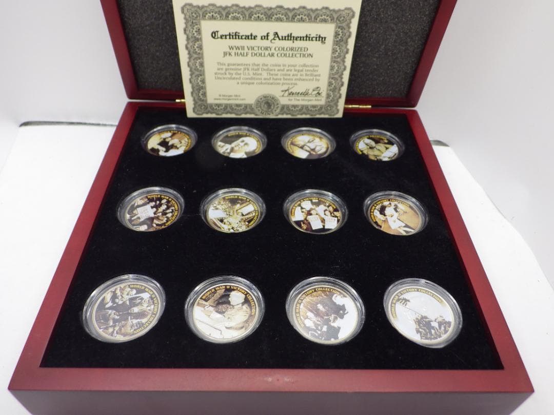 フランクリンミント 第二次世界大戦勝利記念カラーJFKハーフダラー