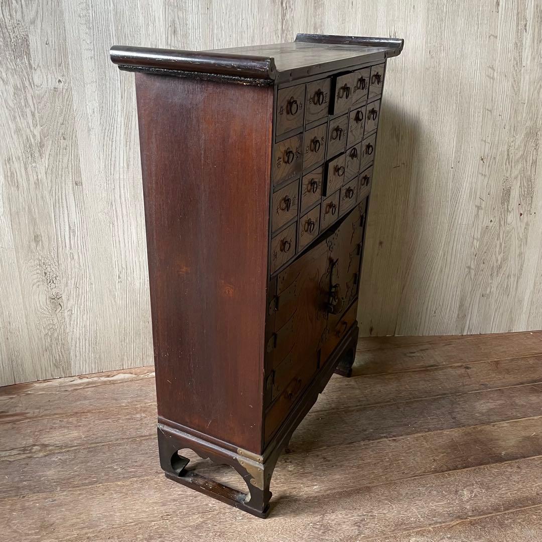 古美術 李朝家具 薬箱 薬箪笥 ヤクチャン 小引き出し アンティーク 中国家具