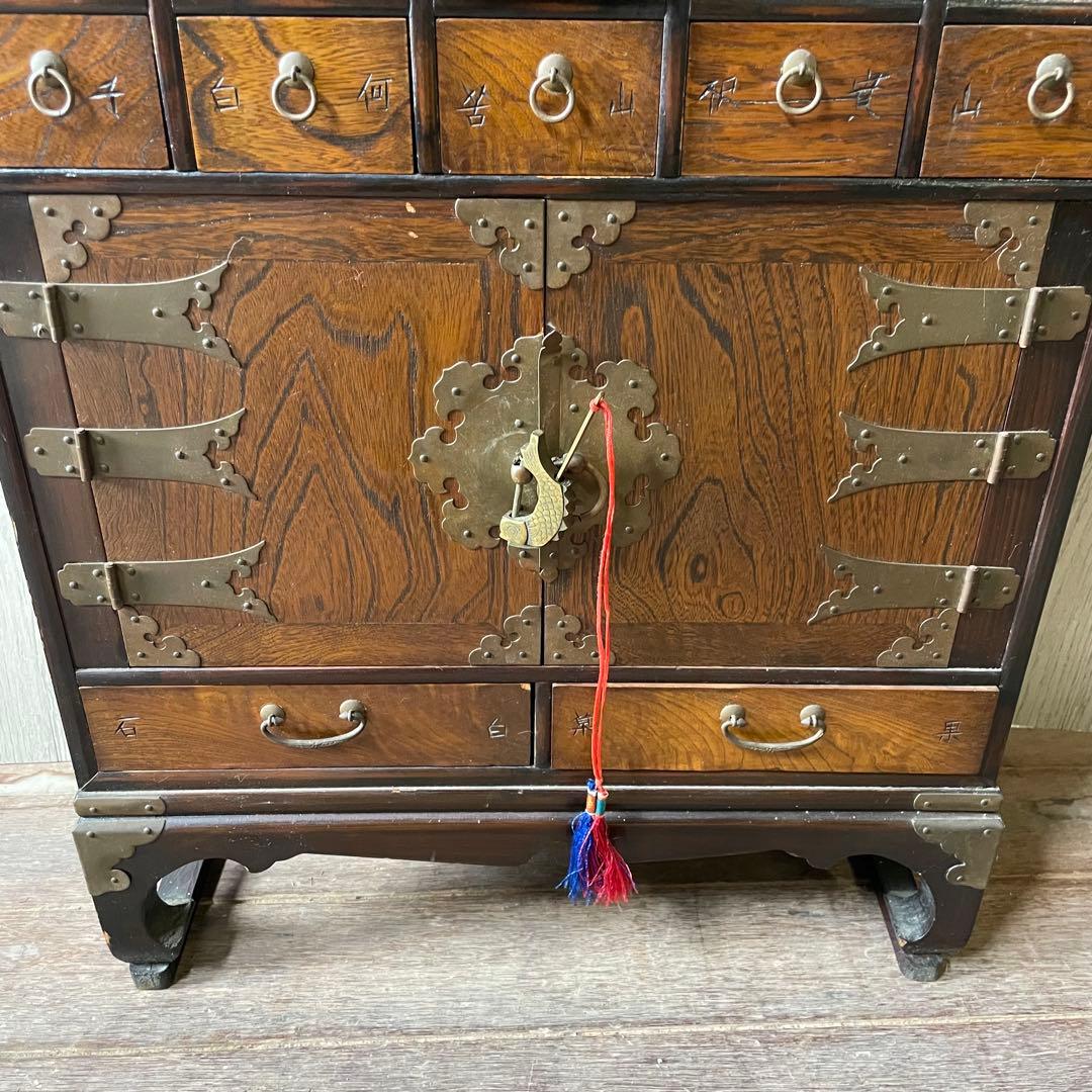 古美術 李朝家具 薬箱 薬箪笥 ヤクチャン 小引き出し アンティーク 中国家具