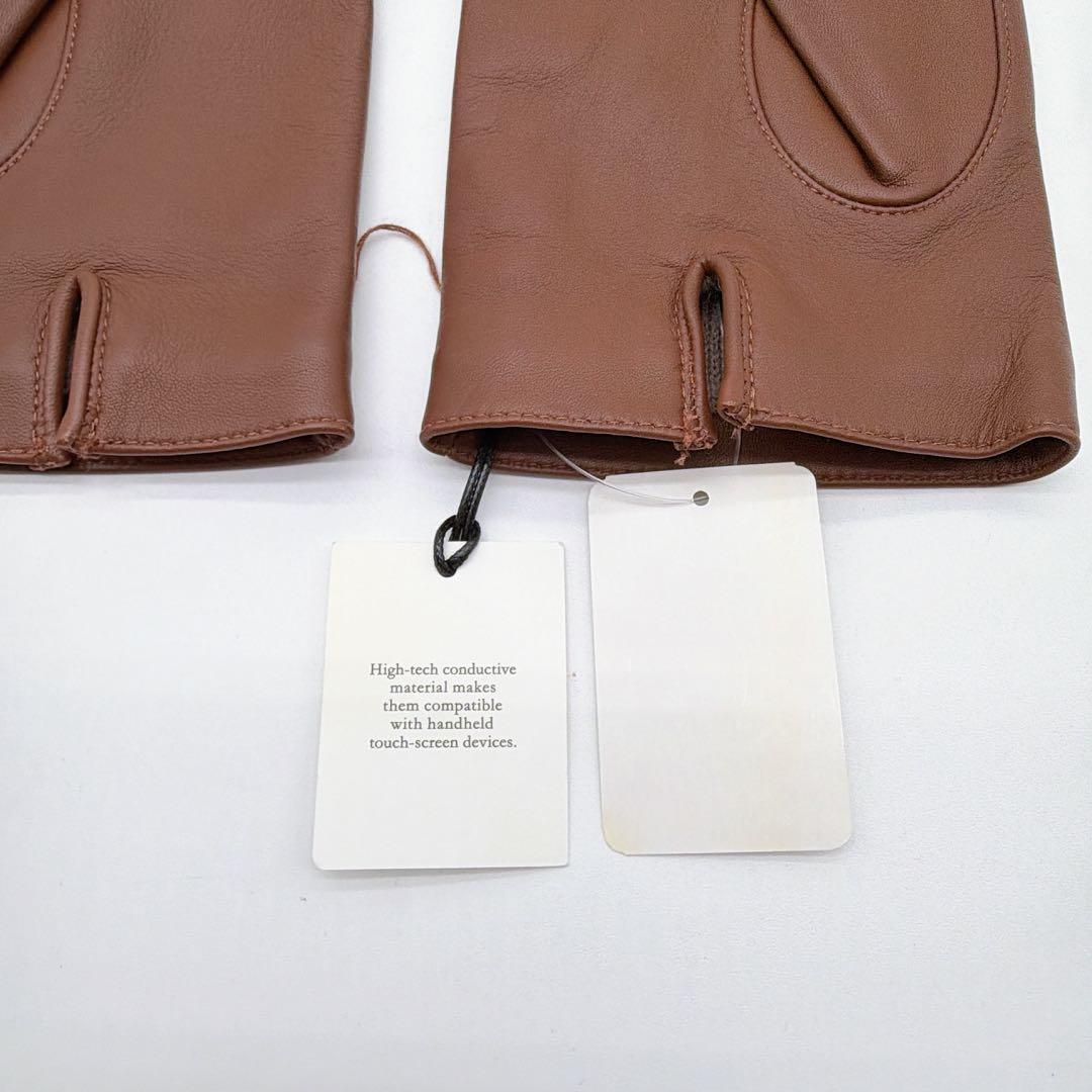 新品タグ付き✨【コーチ】シープレザー手袋 羊革 裏地ウール100% ブラウン L