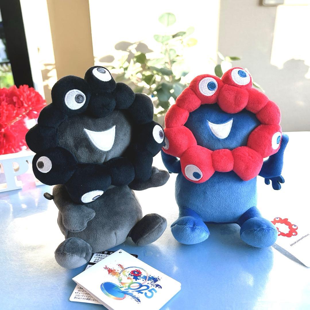 お顔厳選♡黒「お手玉風ぬいぐるみ S 」・青赤「もちもちぬいぐるみSS」最高ペア