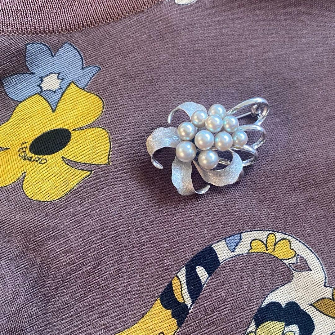 パール　シルバー950 ブローチ