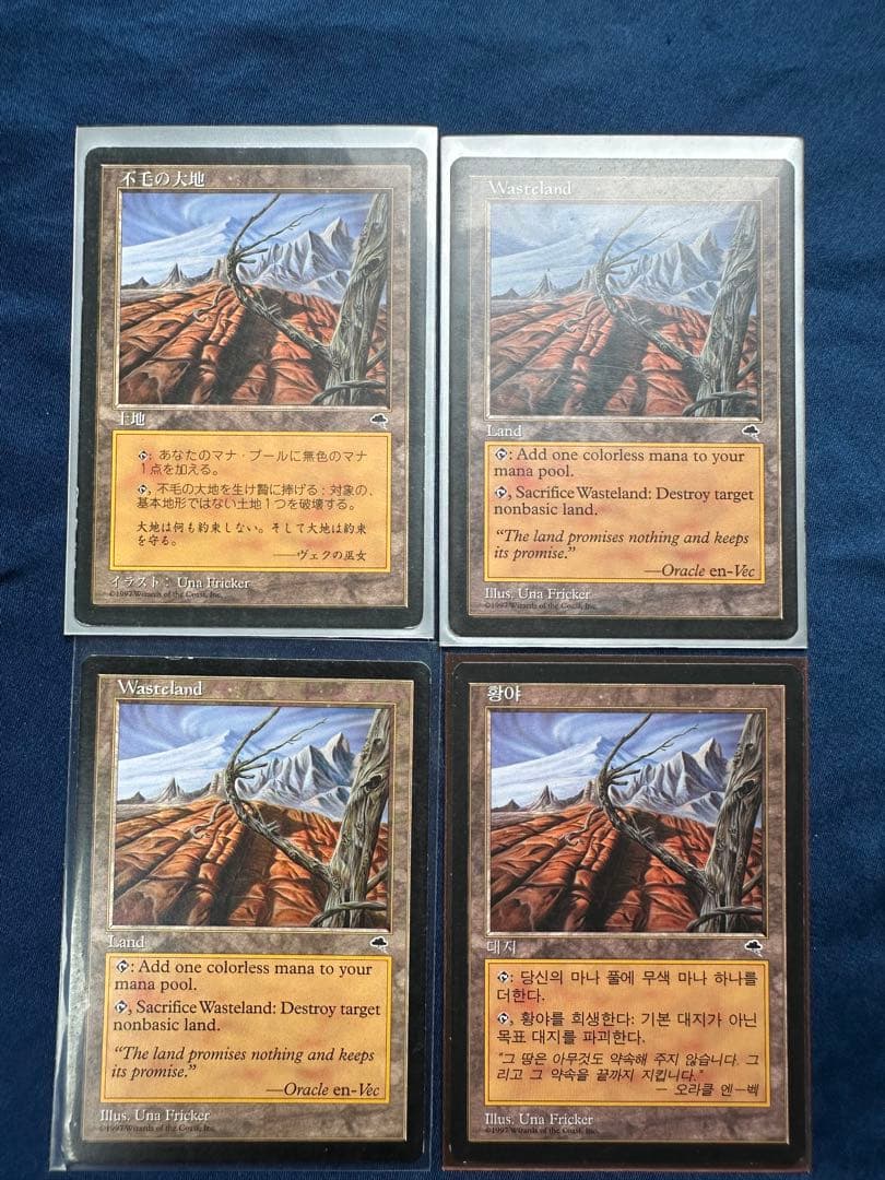 不毛の大地　Wasteland 4枚　テンペスト　MTG
