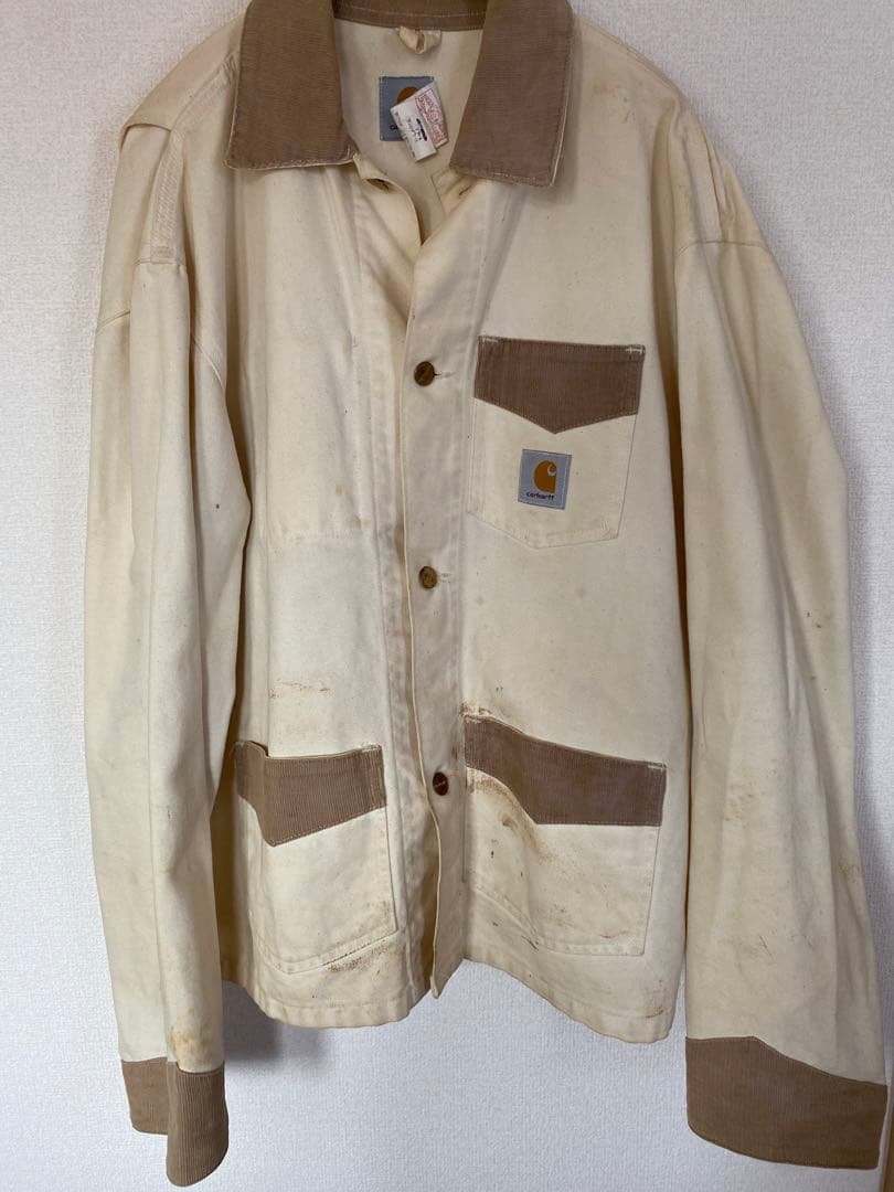 カーハート　XL Carhartt White キャンバス×コーデュロイ