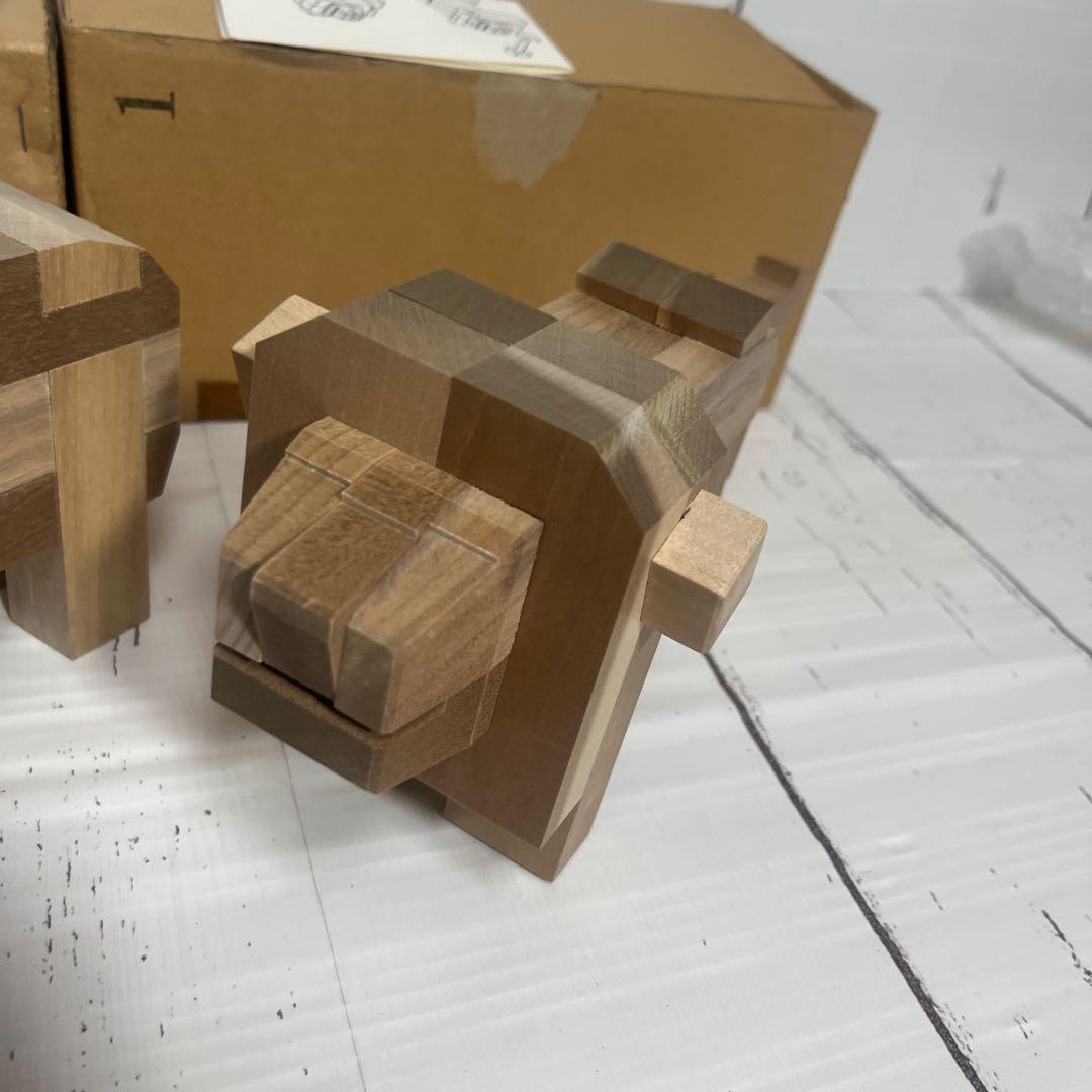 山中組木　yamanaka kumiki 動物セット　ブタ　カバ　ゾウ　ライオン