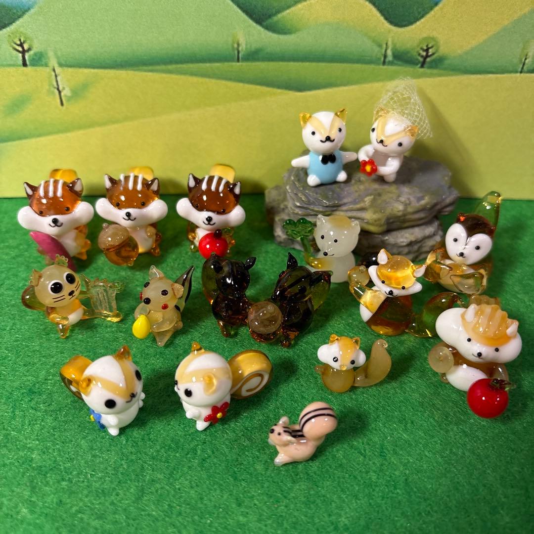 りす　ガラス細工　ミニチュア