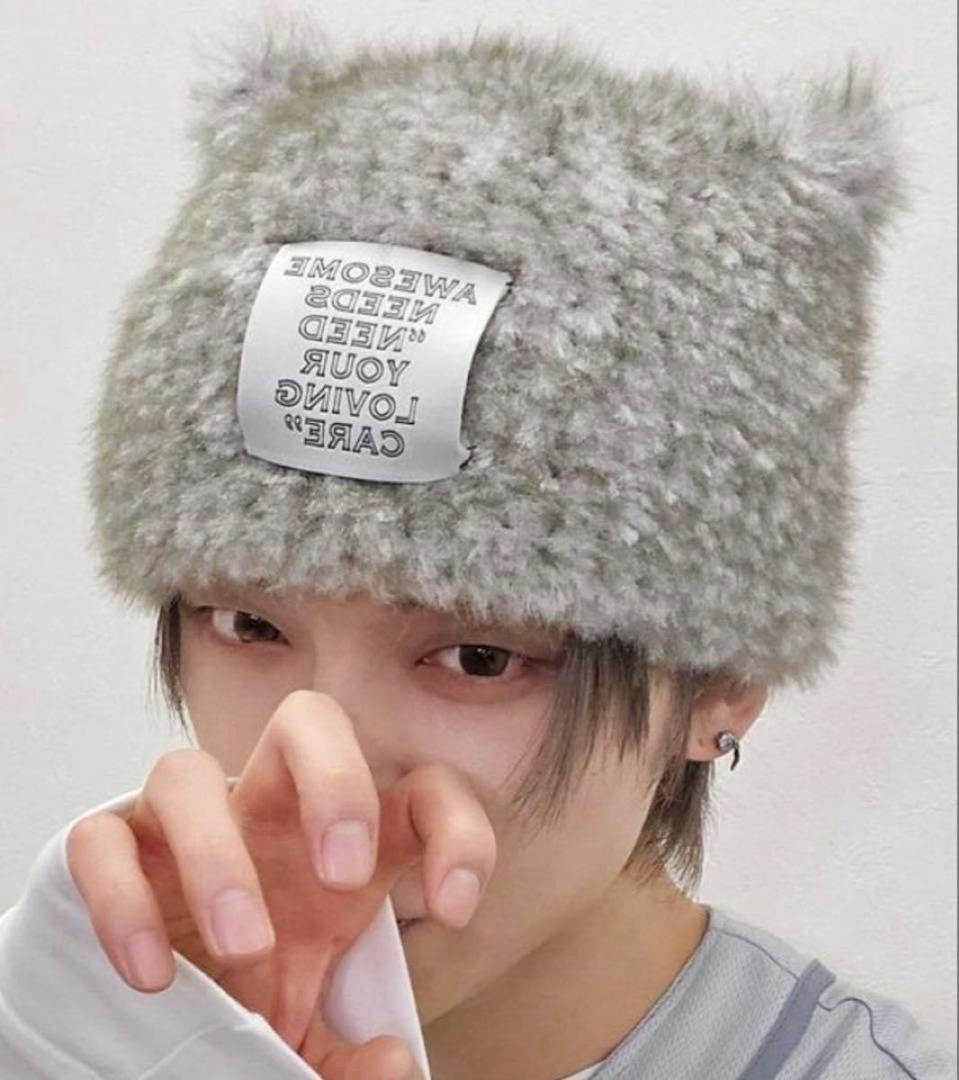 ヨンジュン着用 新品未使用 ビーニー 猫耳 ニット帽 TXT 東京ドーム 京セラ