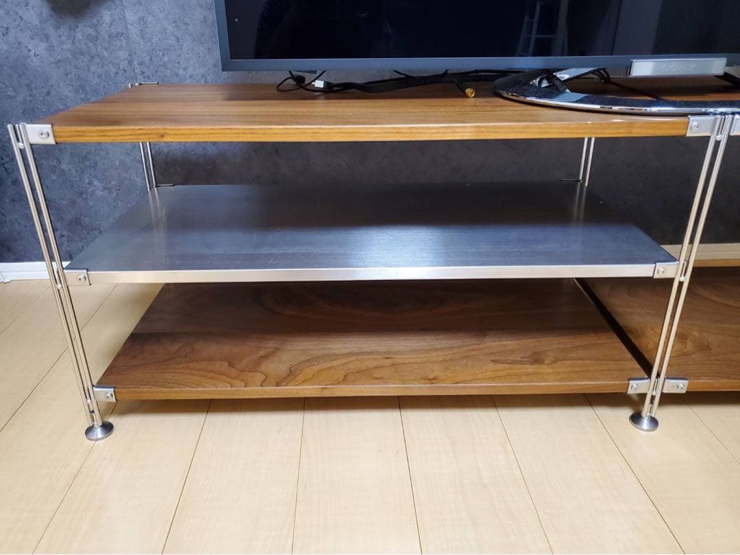 無印良品 ステンレスユニットシェルフ ウォールナット テレビボード