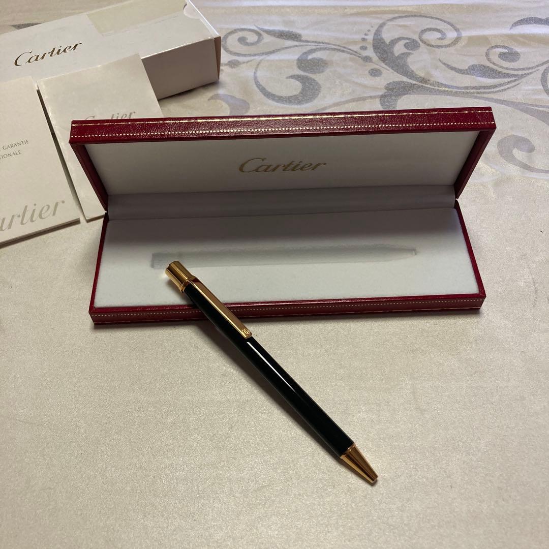 カルティエ★ Cartierボールペン　マストドゥ ツイスト式　黒色　金色