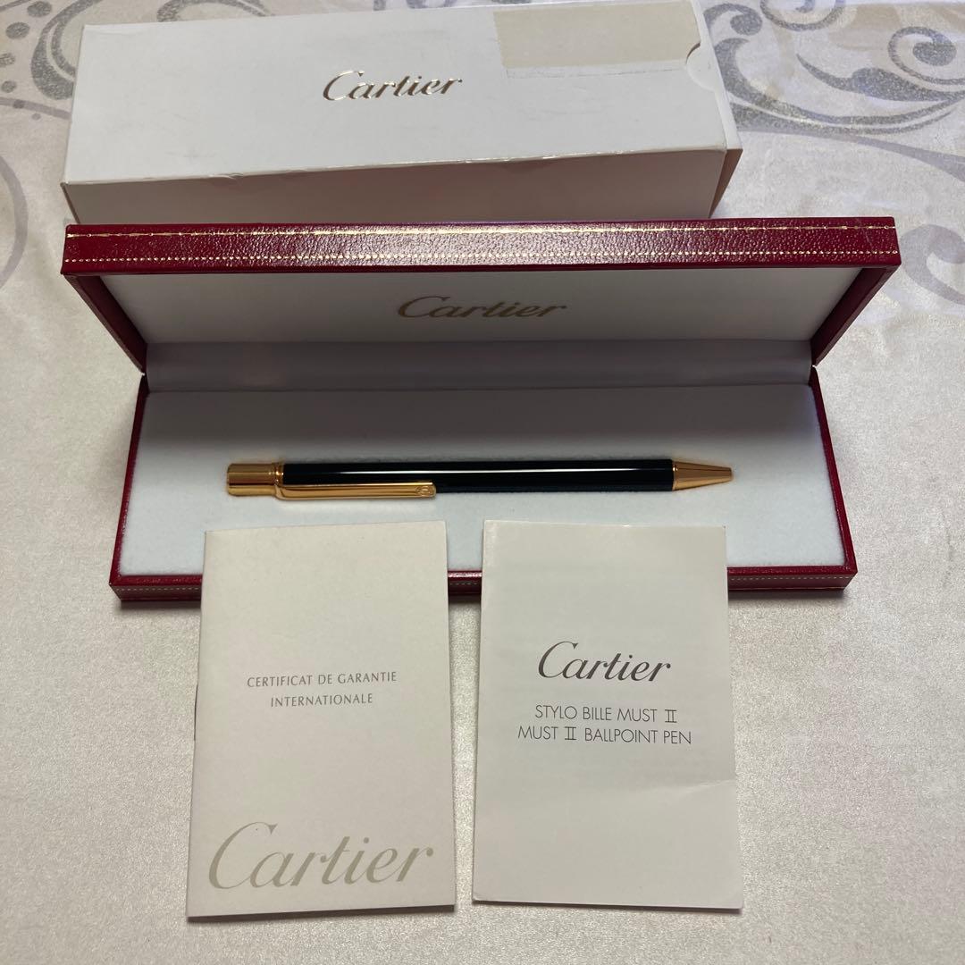 カルティエ★ Cartierボールペン　マストドゥ ツイスト式　黒色　金色