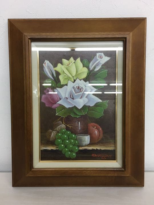 中島達幸　絵画　薔薇　油絵　インテリア