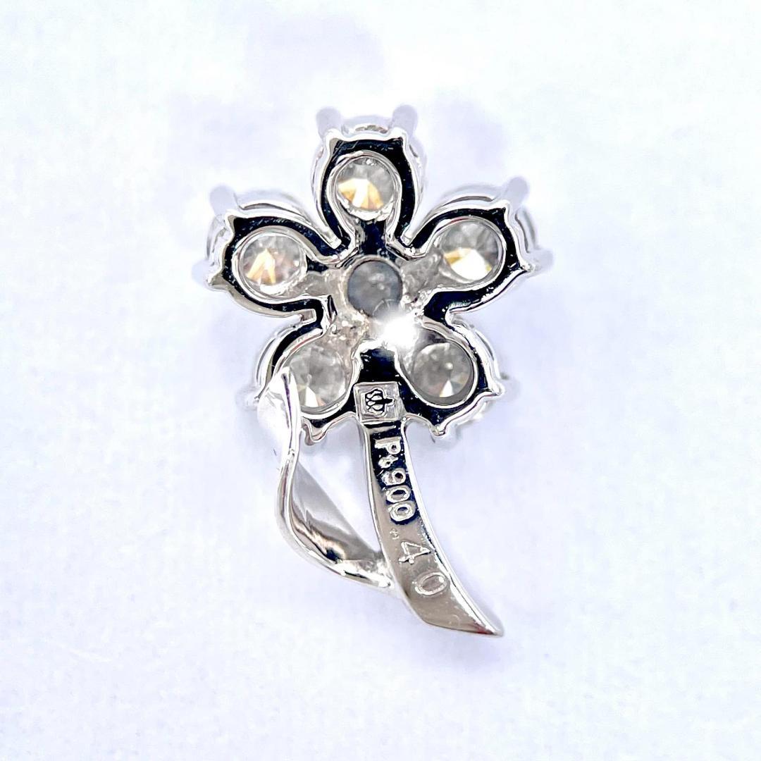 美品 ロイヤルアッシャー ダイヤ 0.40ct ブローチ K18 Pt900 金