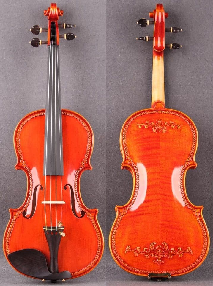 彫刻バイオリン!! 4/4手作りヴィオリーノ楽器