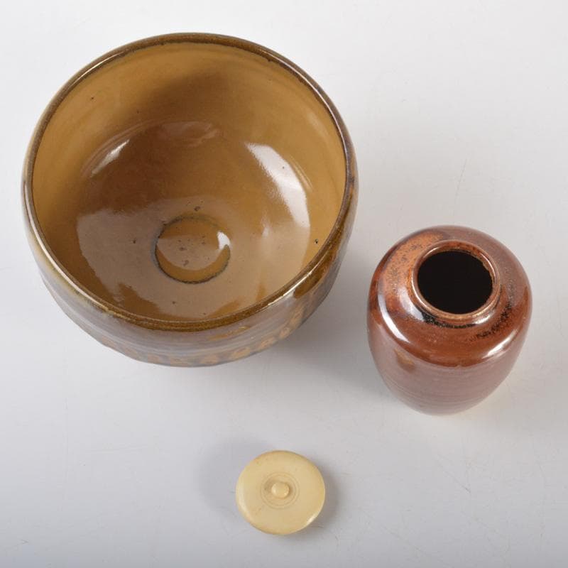 茶道具　茶箱　平安春峰作　振出　茶巾筒　茶碗など　七点　一式　V　6399