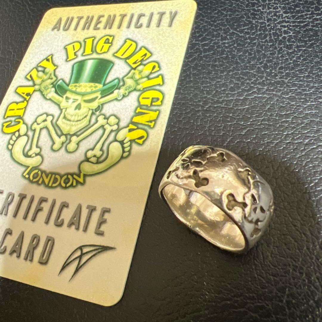 クレイジーピッグ　指輪　5SKULLS CROSS BONES BAND