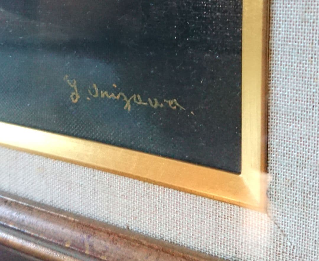 絵画 油絵 鬼沢泰治『渓谷の秋』6号