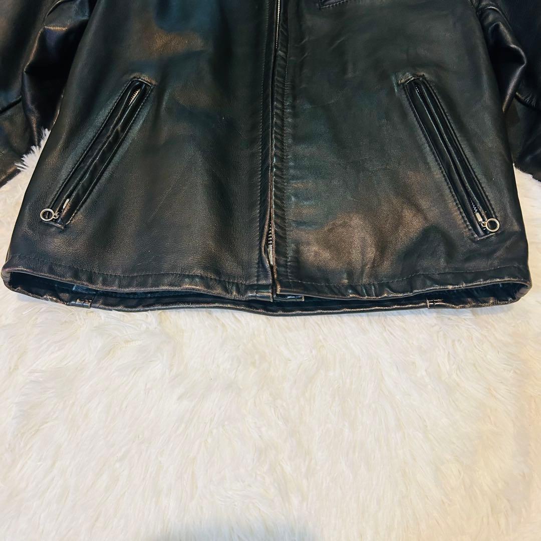 SHOTT レザーシングルライダース 641ブラックサイズ38 ボアライナー付き