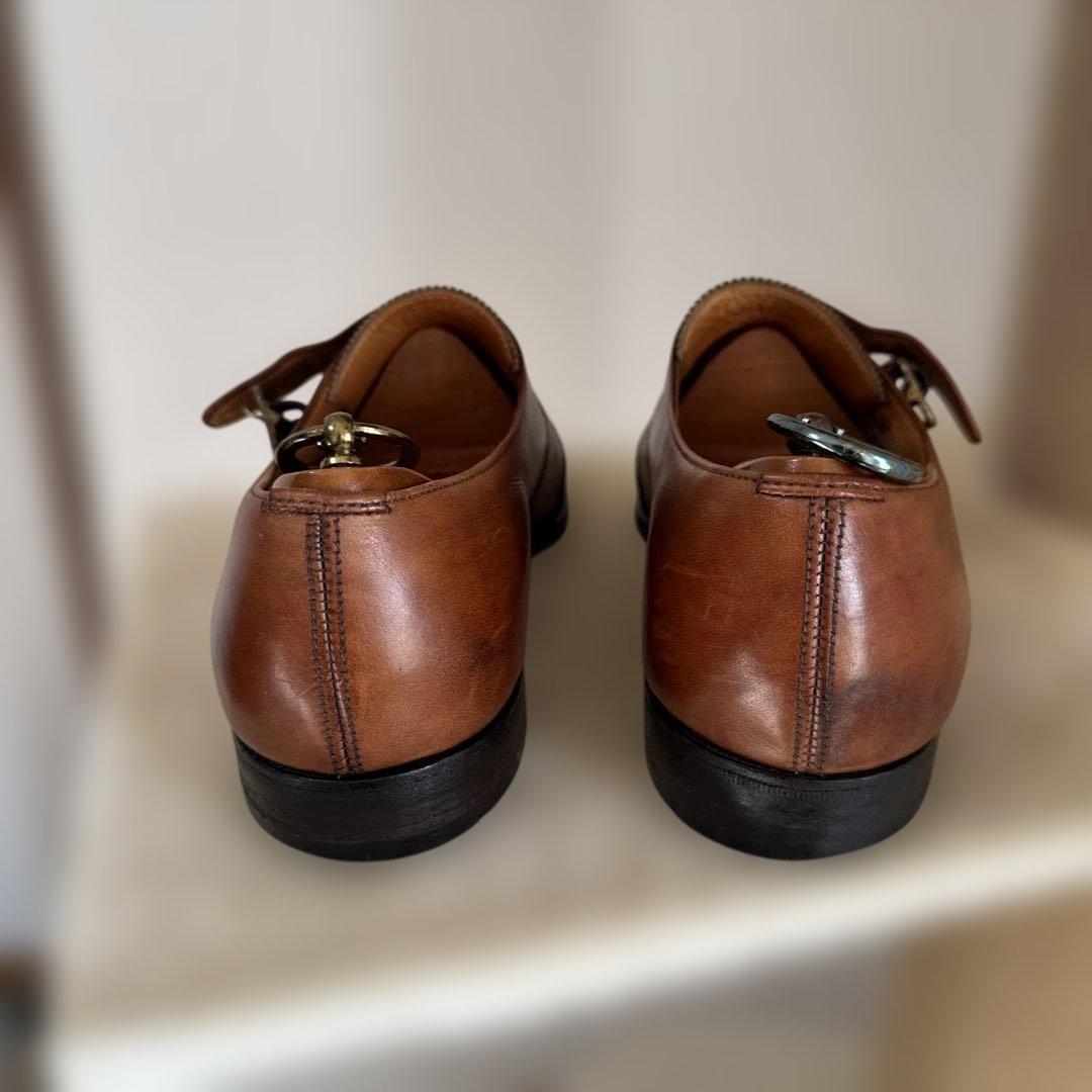 エドワードグリーン　ウィングチップモンクストラップシューズ　ブラウン６D