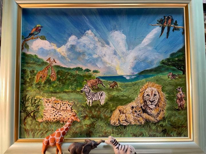 野生の王国　フィギュア付きアクリル画