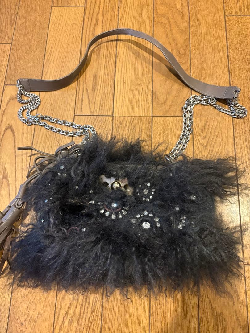 Chloeファー ビジュー ショルダーバッグ