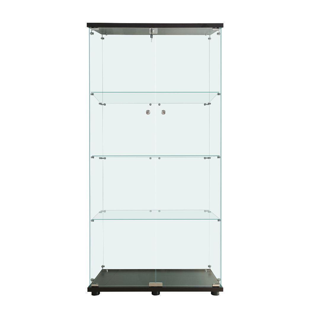 ガラスケース 4段両扉 コレクション フィギュア 棚 ショーケース 黒 2002