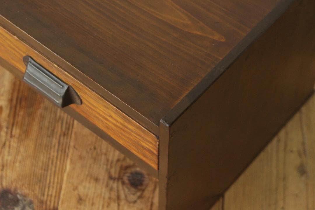 レトロ 文机 ローテーブル 座卓 無垢材 引き出し 抽斗 2杯 花台 展示台