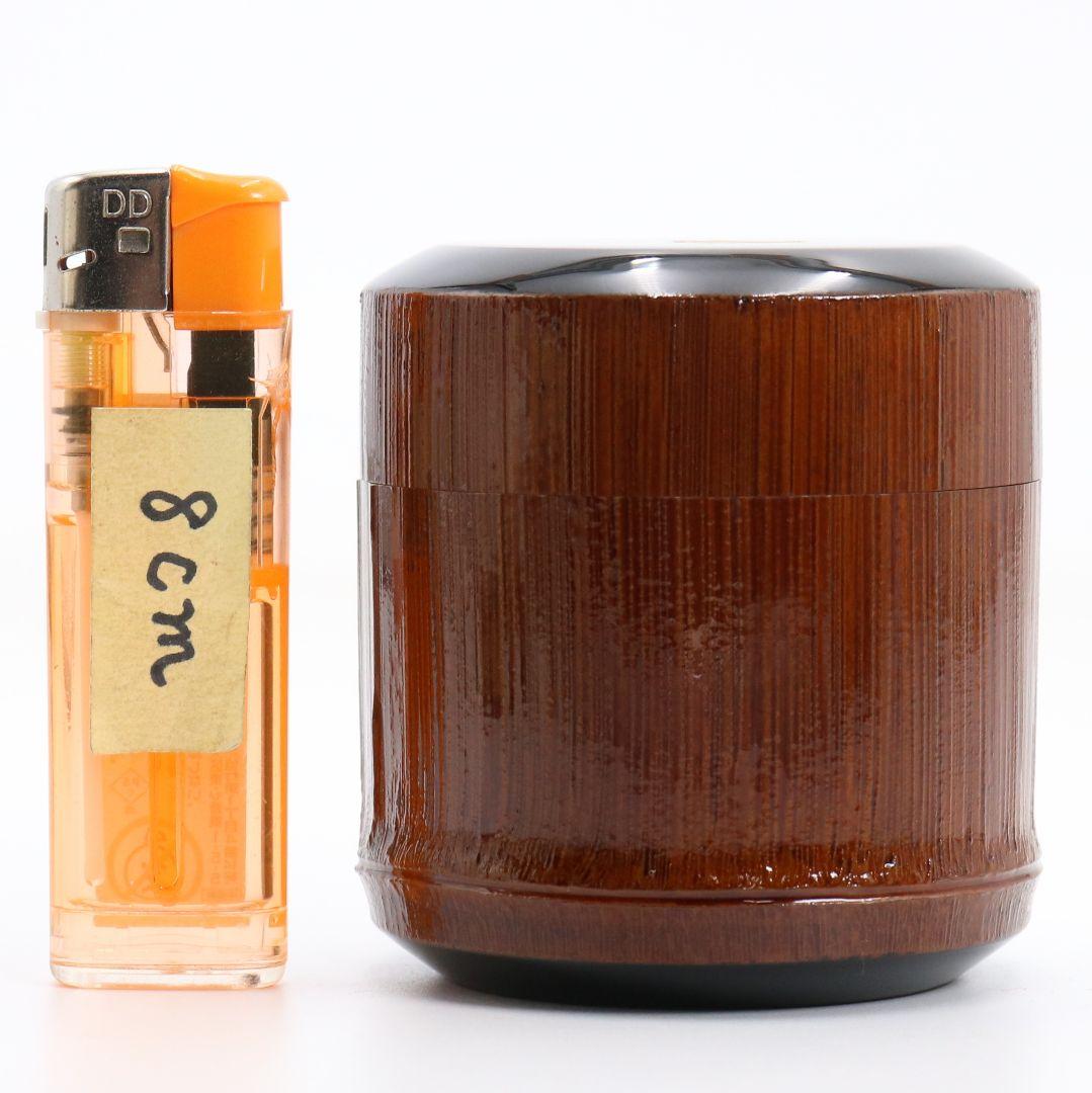 野村政寛(香庵)作 竹塗鈴虫蒔絵 雪吹 薄茶器 茶道具 共箱　V923