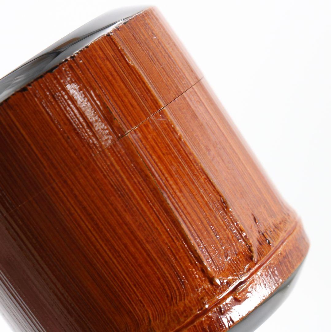 野村政寛(香庵)作 竹塗鈴虫蒔絵 雪吹 薄茶器 茶道具 共箱　V923