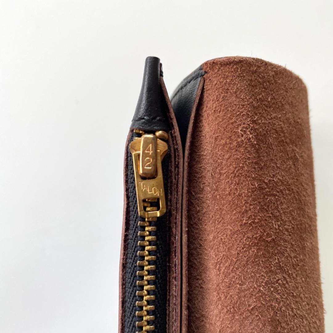 ミドルトラッカーウォレット　ホースハイド　デッドストックジッパー　前面ポケット
