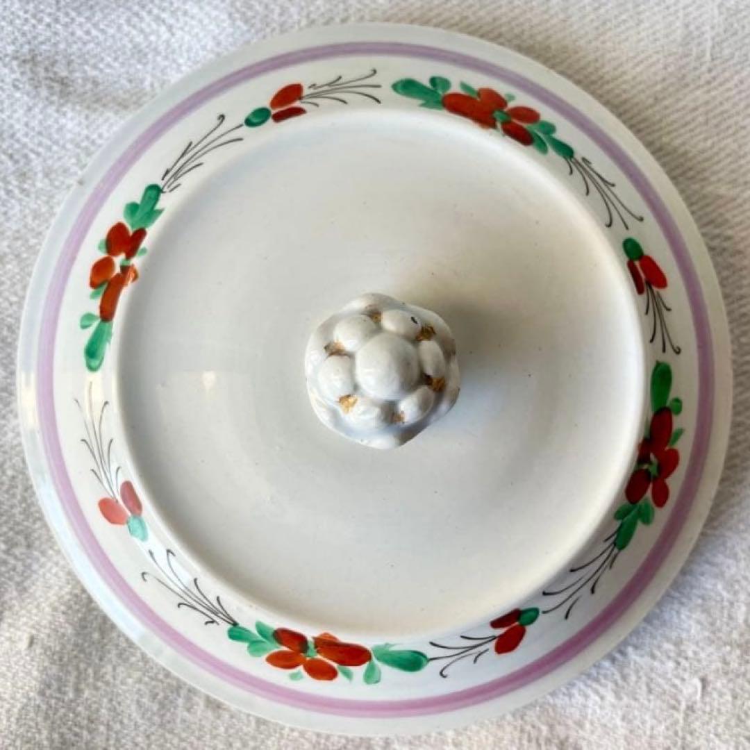 クレイユモントロー 花柄ブイヨンボウル スーピエール　フランスアンティーク