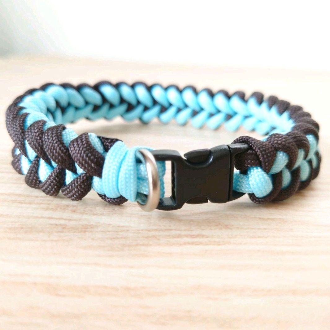 パラコード❥首輪❥　わんちゃん用首輪　水色　№020