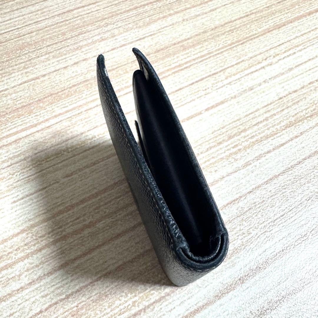 美品/LOEWEロエベ 二つ折り財布 アナグラム レザー ネイビー