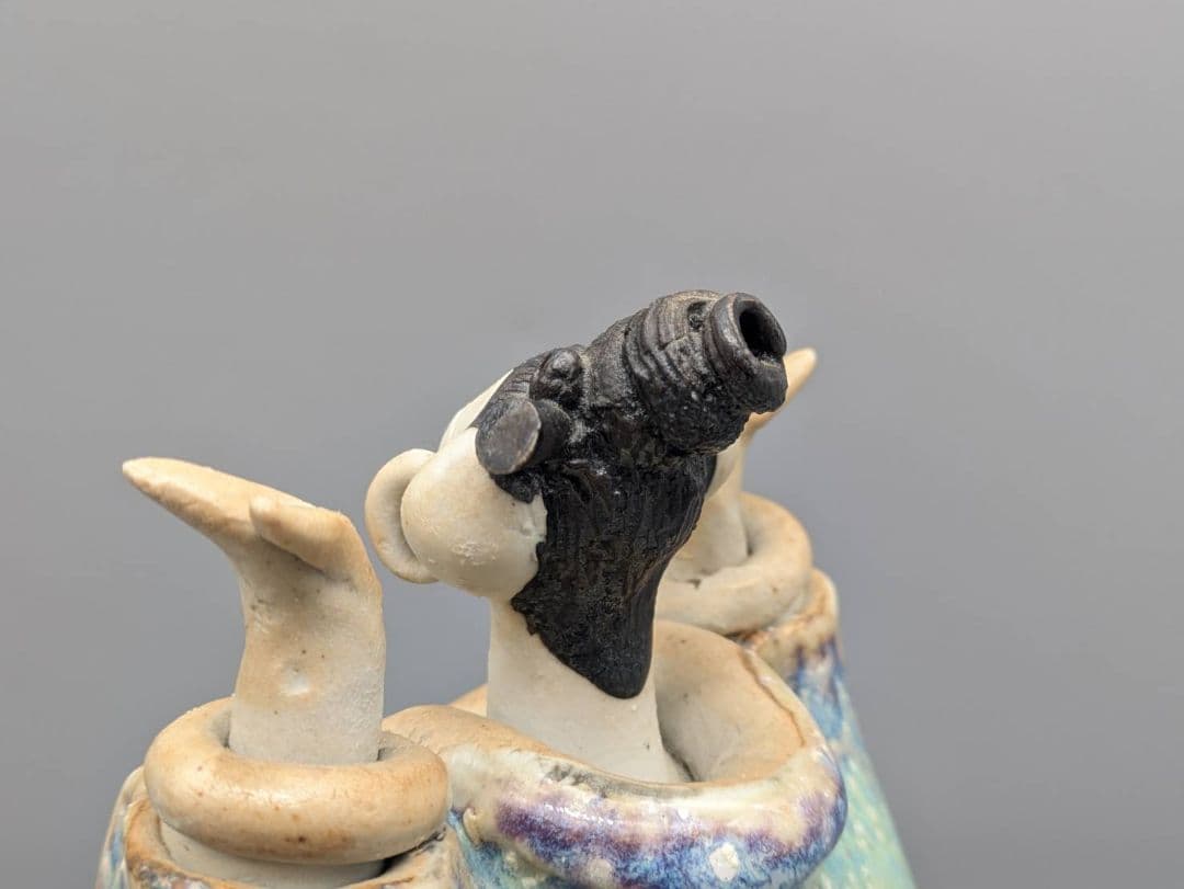 青芳人形 初代青芳 念ずれば花ひらく 砥部焼 置物 坂村真民 森本青芳