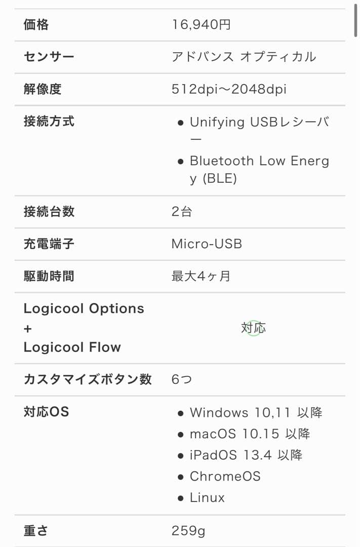 ロジクール MX ERGOトラックボールマウス