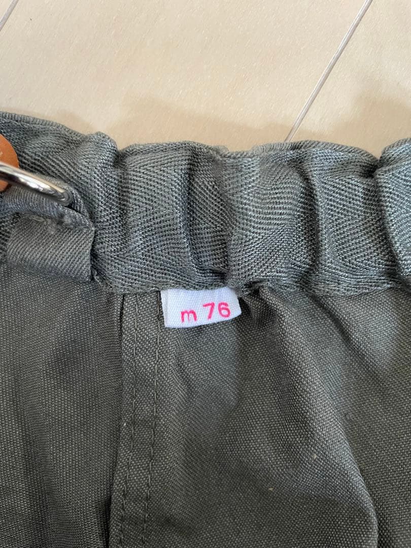 【古着】東ドイツ軍　サスペンダー付き　カーゴパンツ