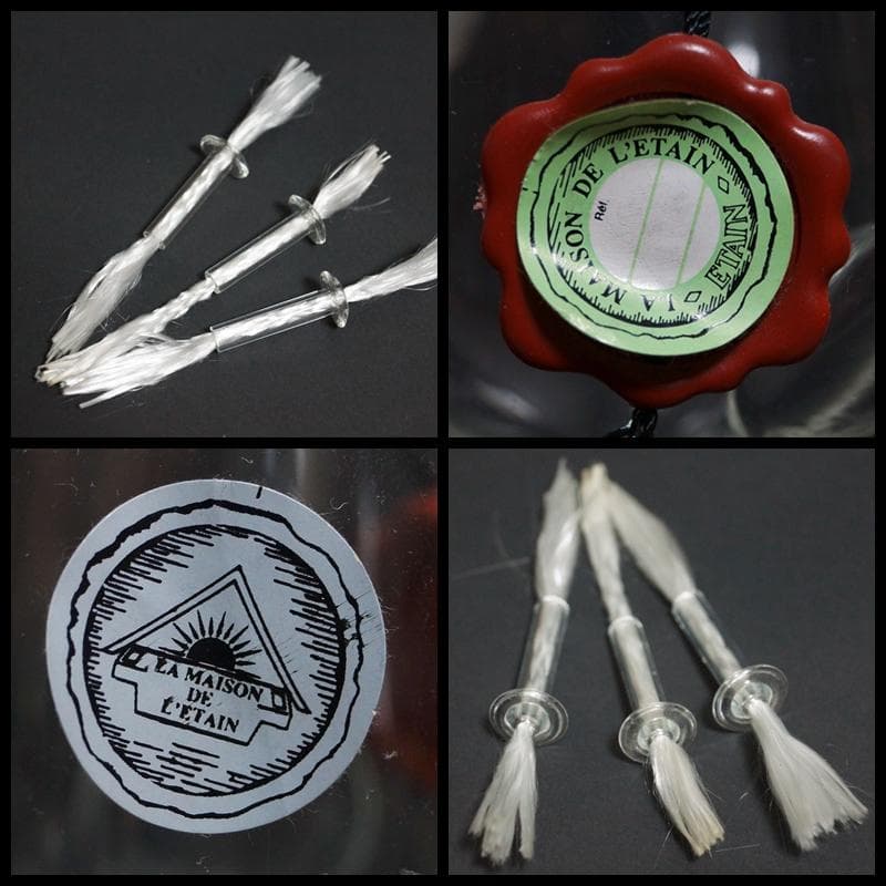 フランスLA MAISON DE L'ETAINガラス製オイルランプ/花器飾物