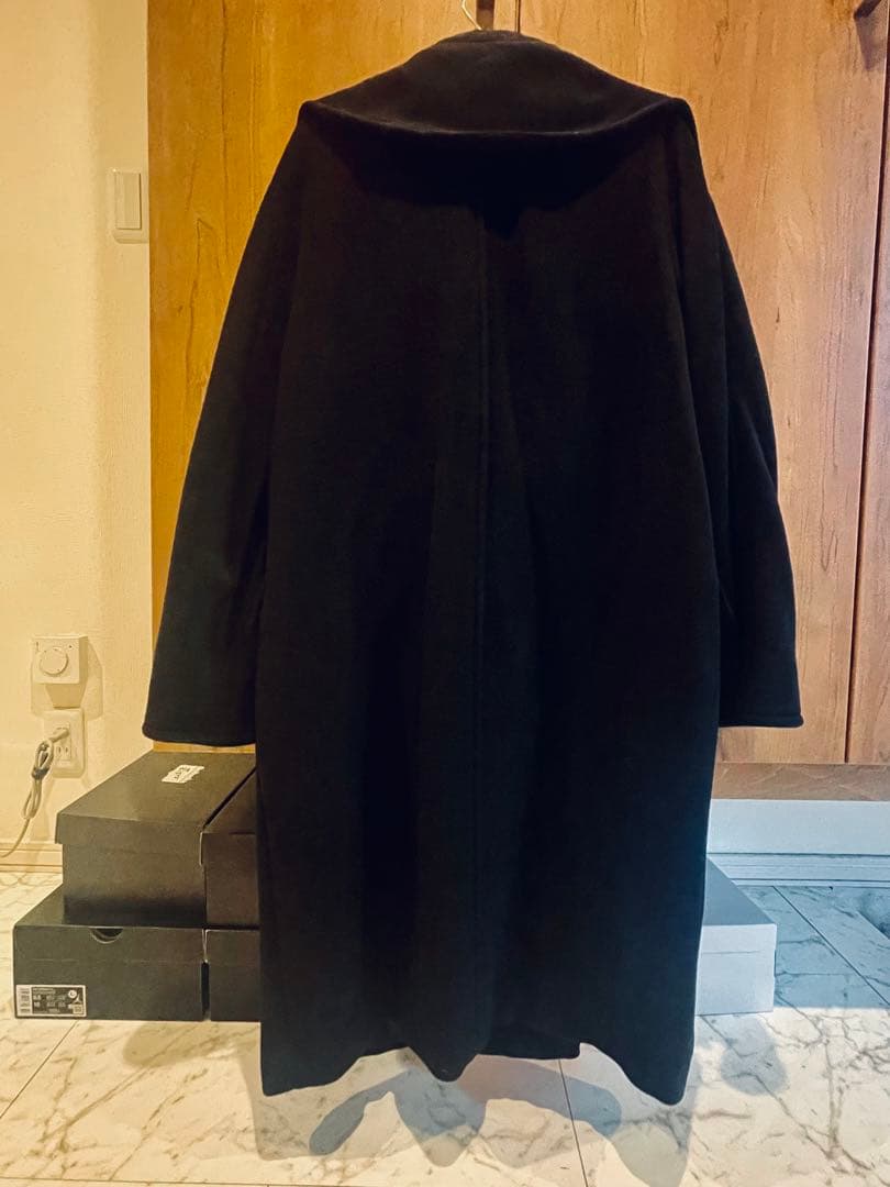 マックスマーラ　黒 ダブルブレスト チェスターコート レディース