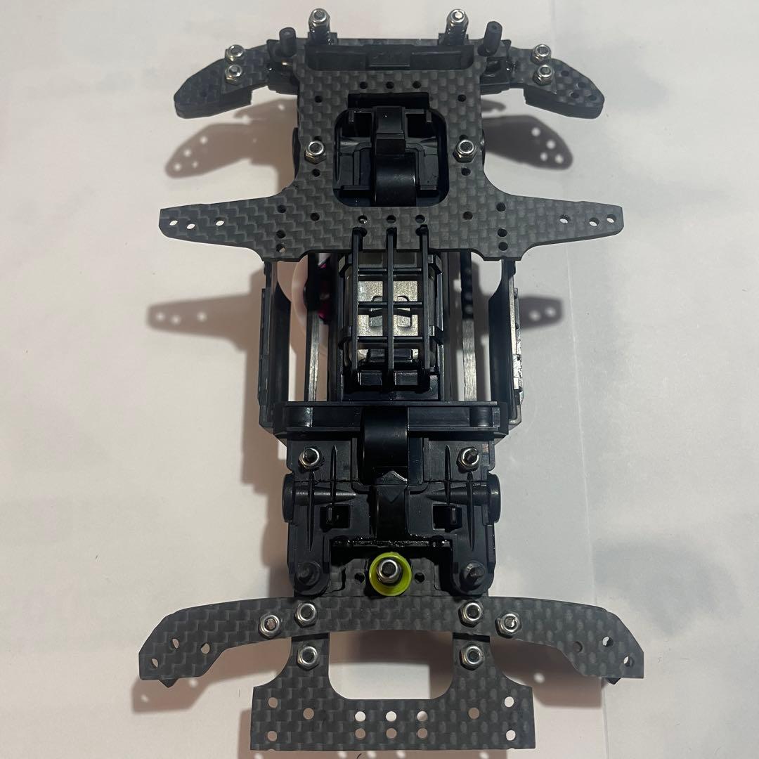 ミニ四駆　MSフレキ　フロントAT段下スラダン　1軸アンカー　提灯社外カーボン②