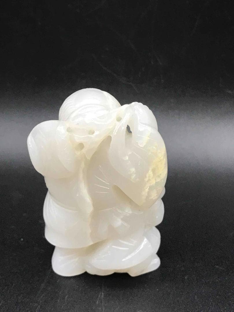 清乾隆時代　和田玉　童子佩　純和田玉彫り　古玉石　白玉　時代物　賞物(F-4)