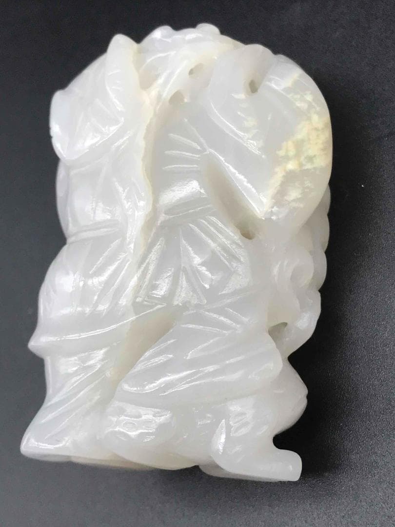 清乾隆時代　和田玉　童子佩　純和田玉彫り　古玉石　白玉　時代物　賞物(F-4)