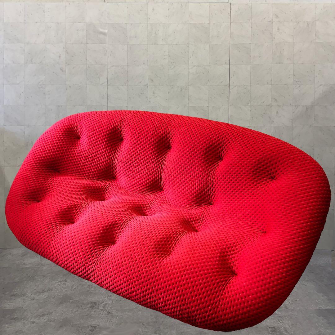 【送料無料】リーンロゼ プルム 2Pソファ レッド MAXI生地！