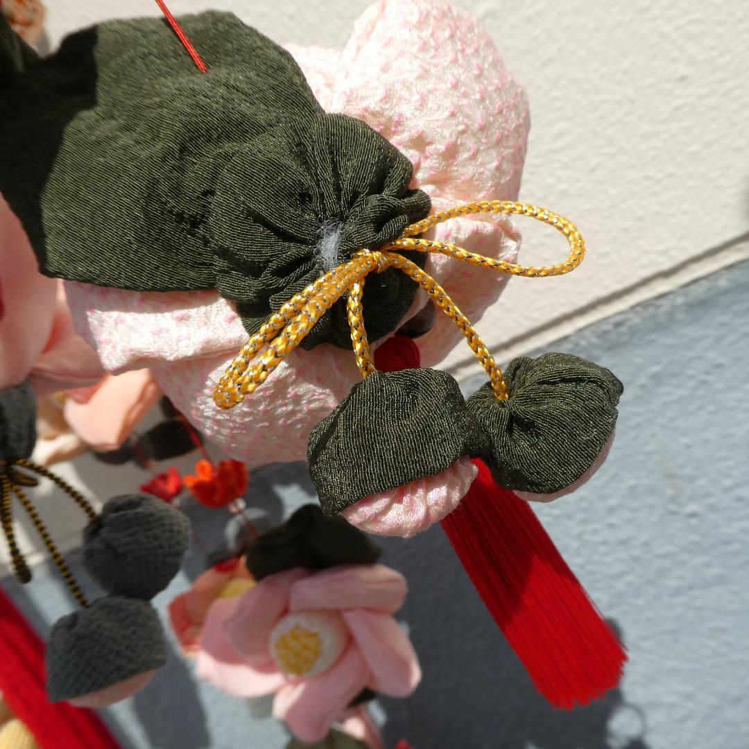 古布　正絹　吊るし雛　錦紗縮緬　疋田模様　麻の葉　くくり花　さげもん　鬼しぼ