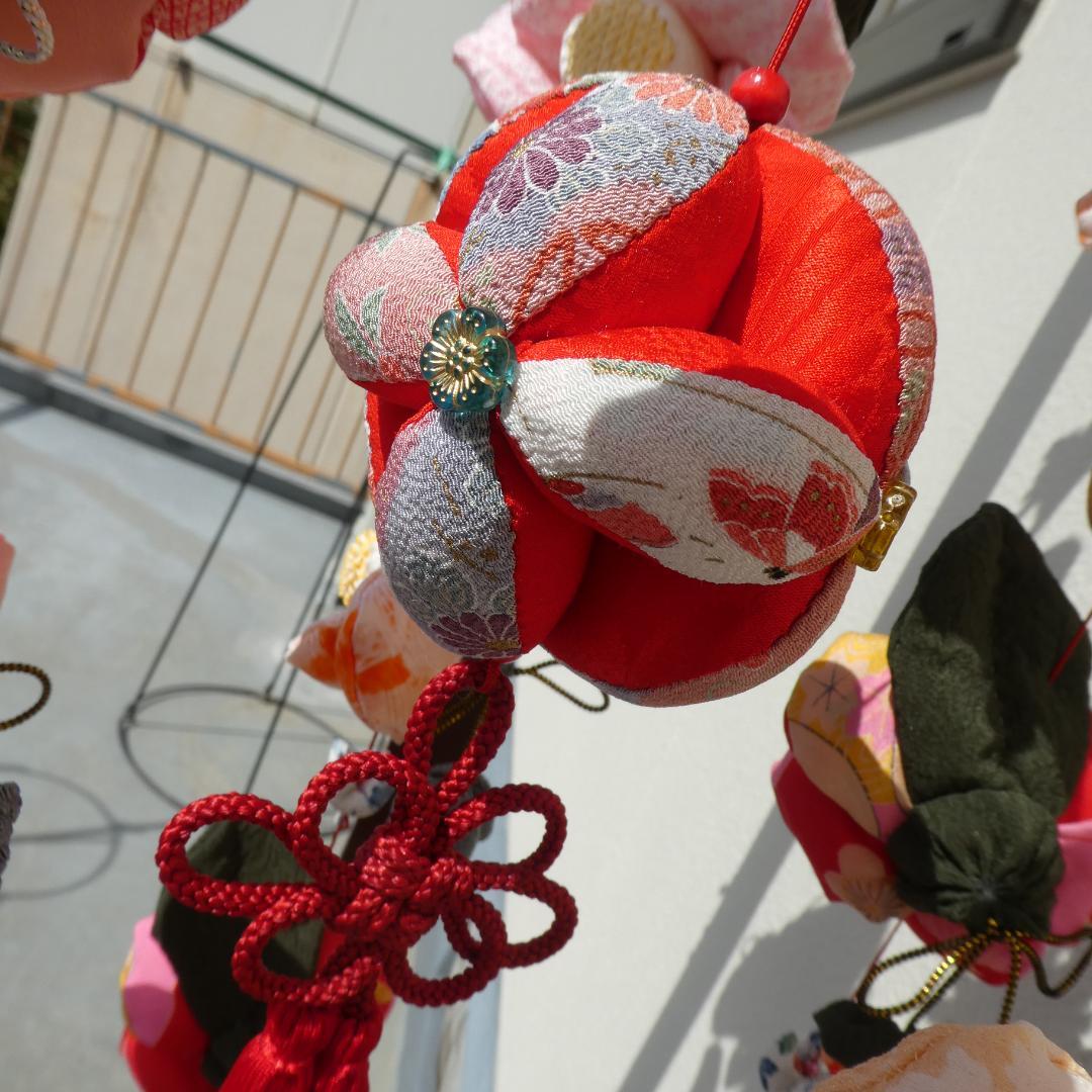 古布　正絹　吊るし雛　錦紗縮緬　疋田模様　麻の葉　くくり花　さげもん　鬼しぼ