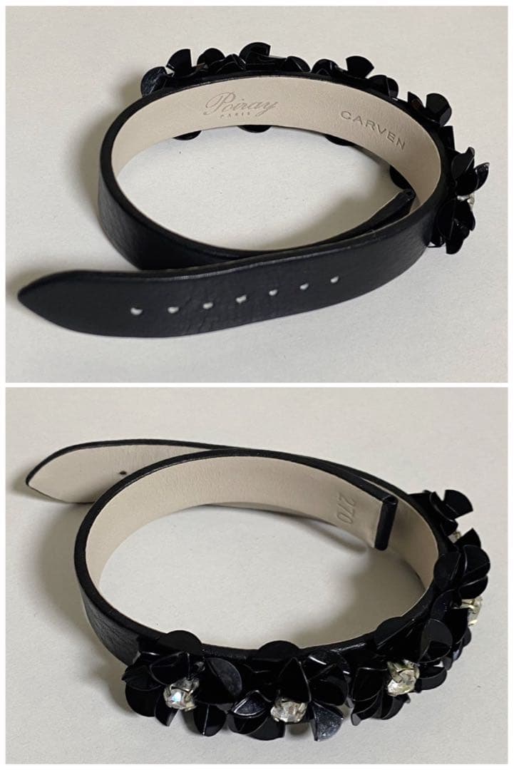 Poiray×CARVEN ポアレ カルヴェン マプルミエ 替えベルト 花 黒