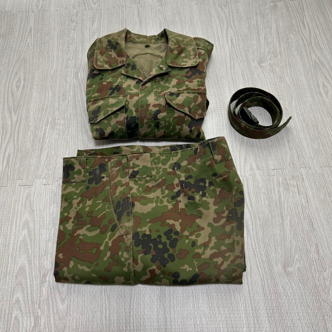 陸自　迷彩服　戦闘服　自衛隊　3B 私物　PX 上下セット　ベルト付き