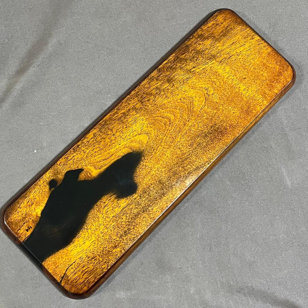 黒柿拭漆盆(くろがきふきうるしぼん)316mm×113mm×16mm　№9206