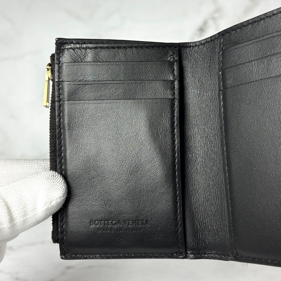 BOTTEGA VENETA ブラック 3つ折り 財布 カセット