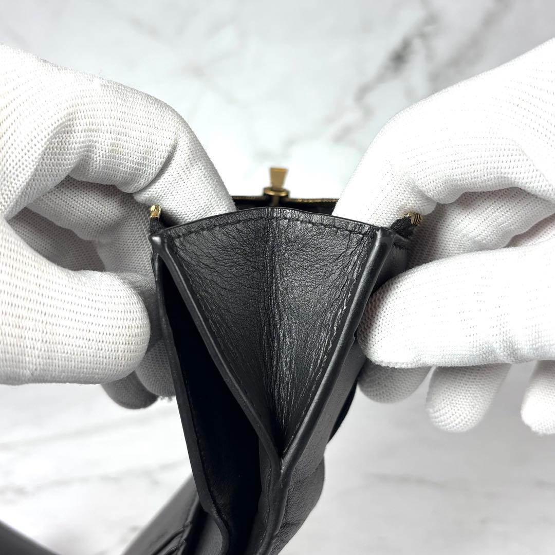 BOTTEGA VENETA ブラック 3つ折り 財布 カセット