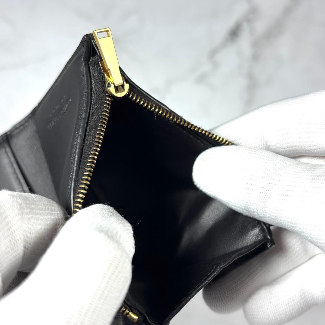 BOTTEGA VENETA ブラック 3つ折り 財布 カセット