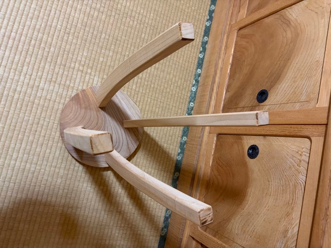 1310建具屋一筋58年のおじいちゃんの手作りスツール、イス☆けやき